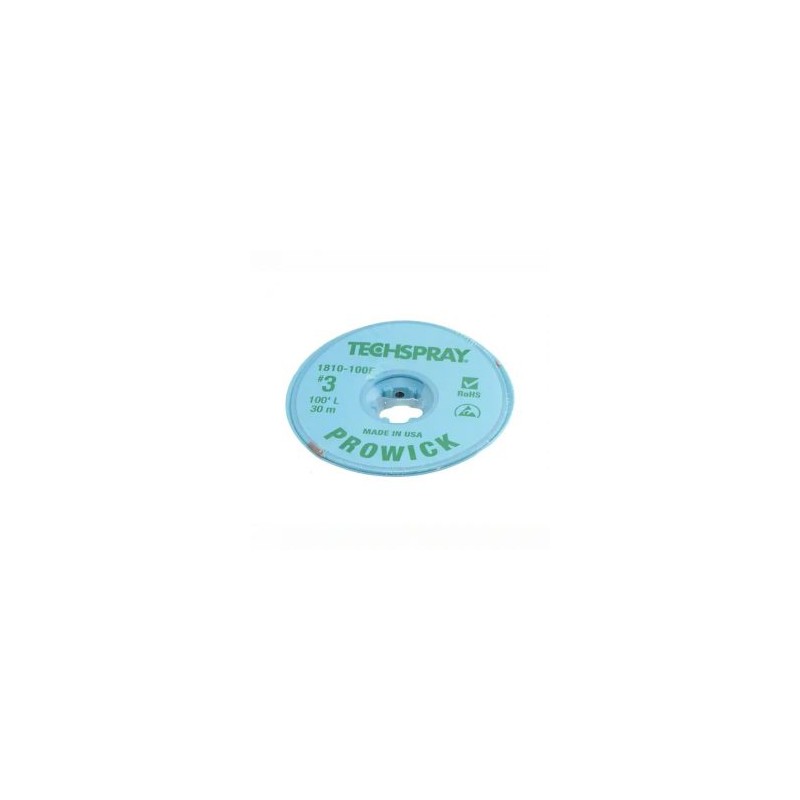 MALLA PARA DESOLDAR / MALLA DESOLDADORA CON ROSIN TECHSPRAY PROWICK #3 30.5M
